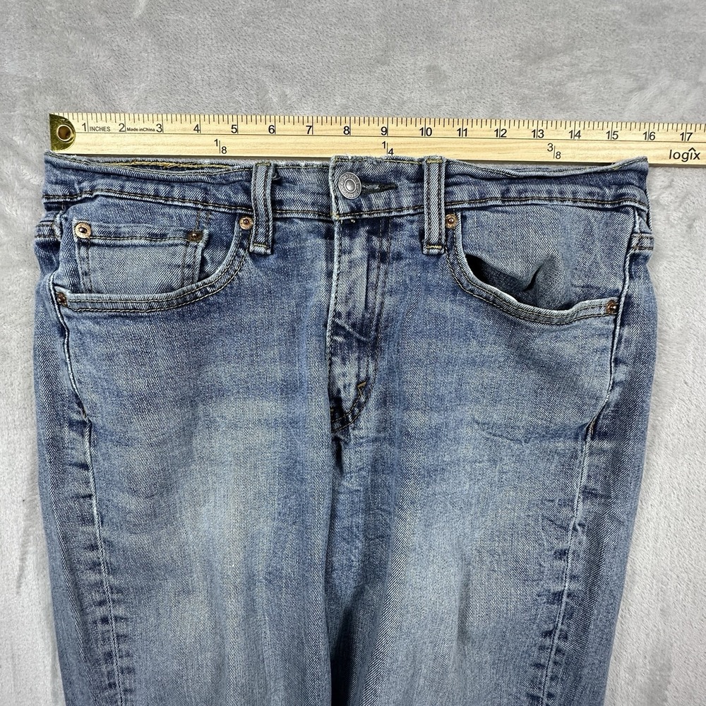 Levi's 514 Straight Fit Jeans Mens 32x30 Blue Denim Distressed Casual Classic - Picture 10 of 13